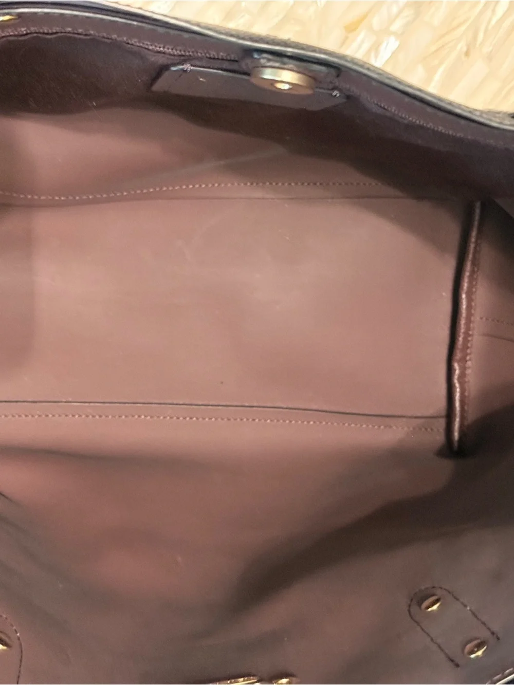 Coach Black Leather Tote with Gold Hardware Accent